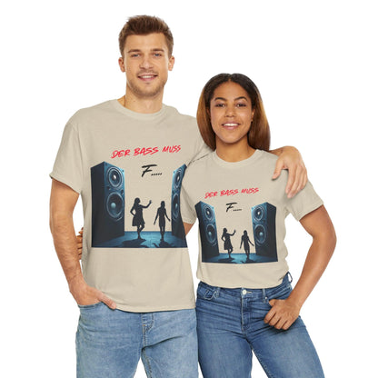 Techno Musik Liebhaber T-Shirt - 'DER BASS MUSS F.....' Design