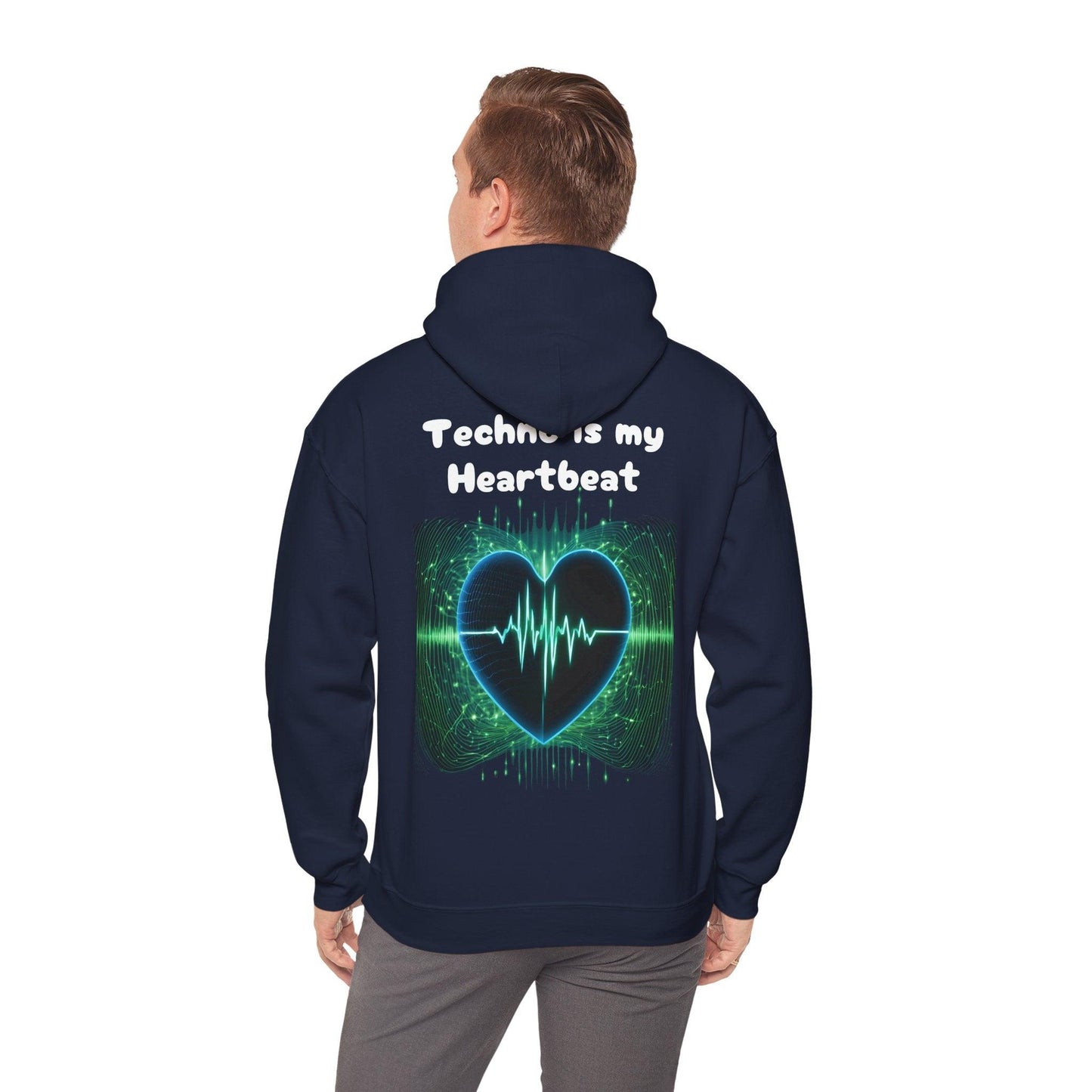 Techno Herzschlag Unisex Hoodie - Neon Heart Design