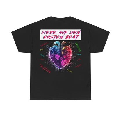 Techno Love Unisex T-Shirt Rückseite - Liebe auf ersten Beat
