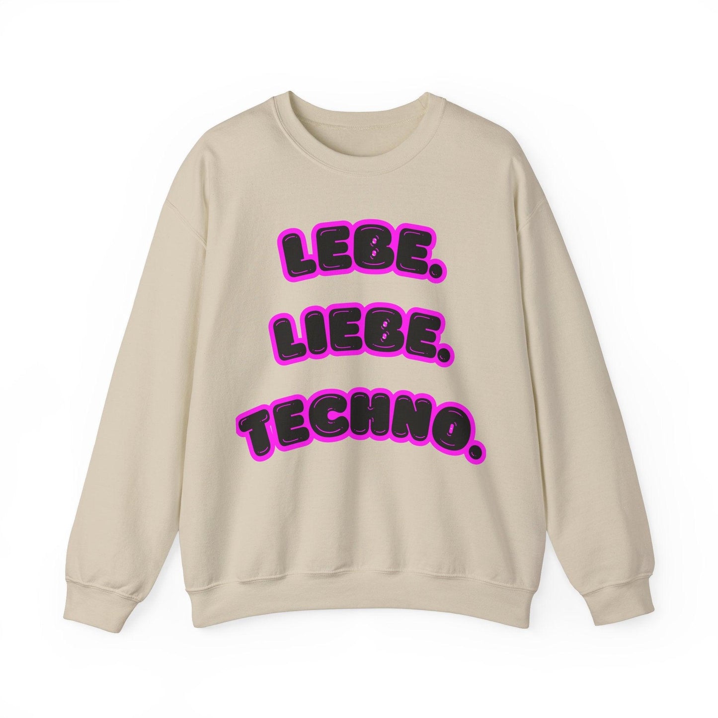 Techno Love Unisex Sweatshirt - Bassline Merch Slogan Pink Design