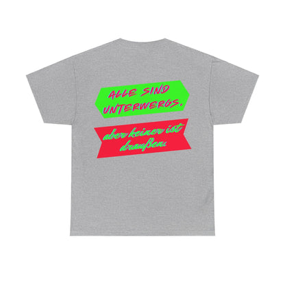 Techno Statement Unisex T-Shirt Rückseite - Alle unterwegs, keiner draußen