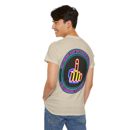 Techno Rave Neon Mittelfinger Unisex T-Shirt Rückseite