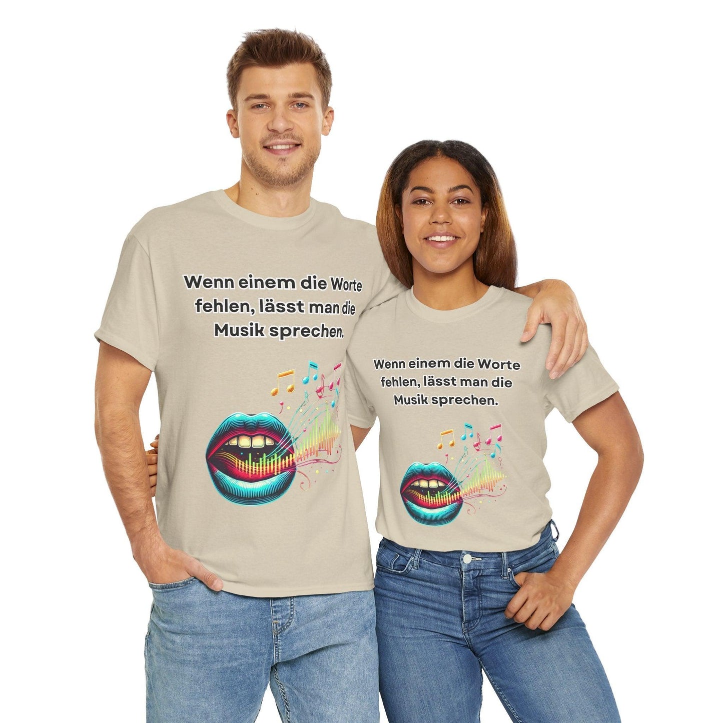 Musik Noten Unisex T-Shirt - Wenn Wörter fehlen, spricht die Musik
