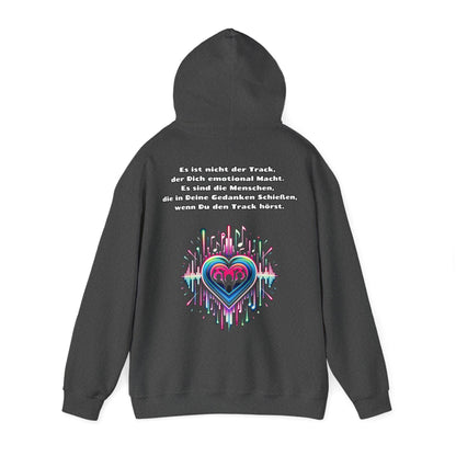 Techno Soundwaves Unisex Hoodie mit Herzdesign