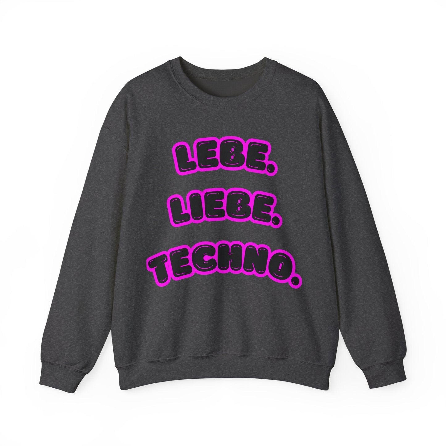 Techno Love Unisex Sweatshirt - Bassline Merch Slogan Pink Design