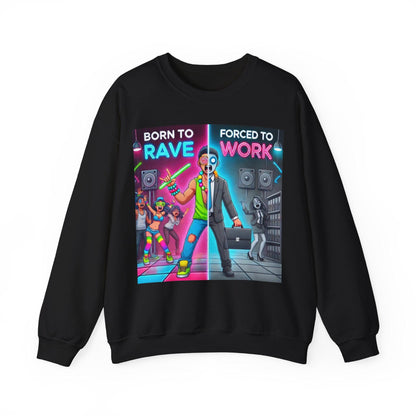 Techno Grafik Unisex Sweatshirt - Rave vs Work Split