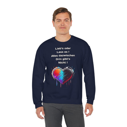 Techno Split Heart Unisex Sweatshirt - Lieb's oder lass es
