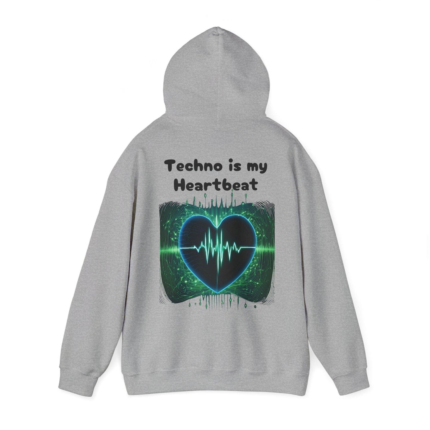 Techno Herzschlag Unisex Hoodie - Neon Heart Design