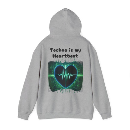 Techno Herzschlag Unisex Hoodie - Neon Heart Design