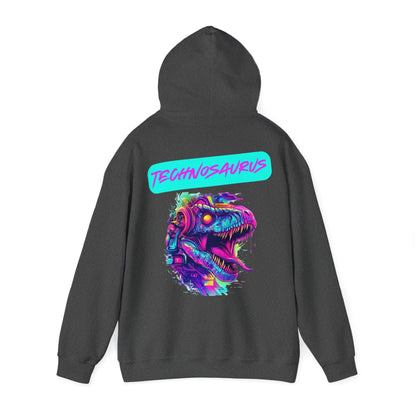 Techno Cyberpunk Hoodie - Futuristic 'Technosaurus'