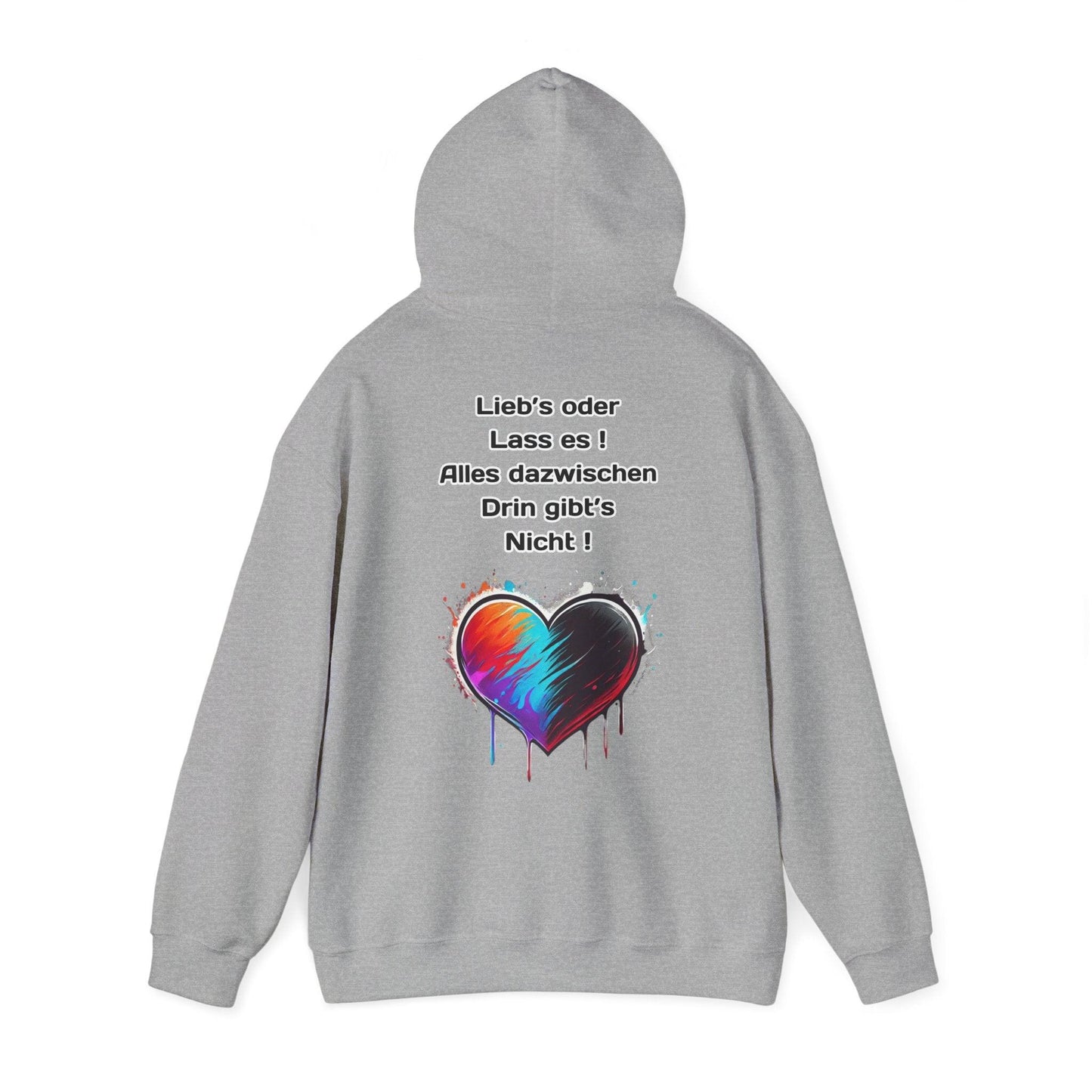 Techno Split Heart Unisex Hoodie - Lieb's oder lass es