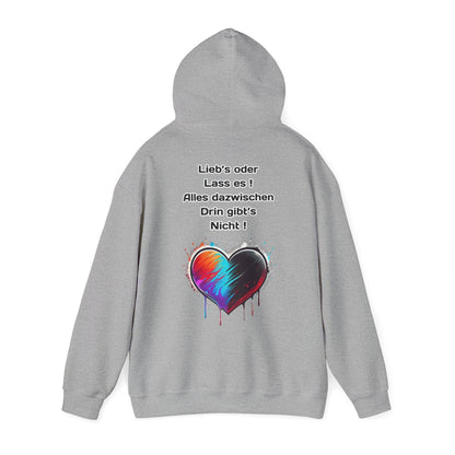 Techno Split Heart Unisex Hoodie - Lieb's oder lass es