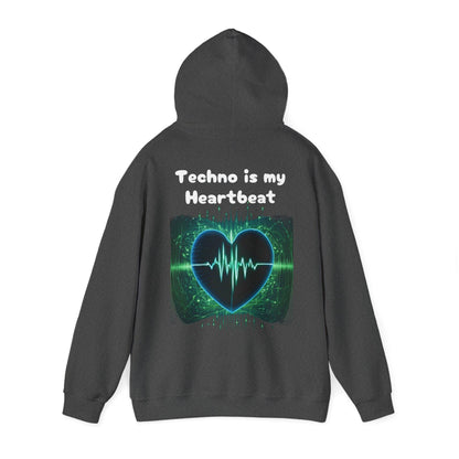 Techno Herzschlag Unisex Hoodie - Neon Heart Design