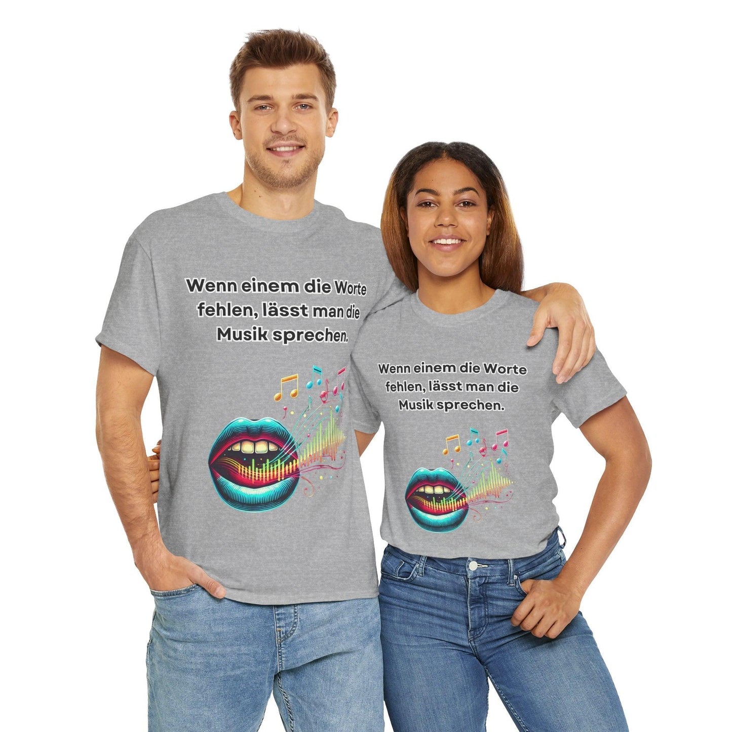 Musik Noten Unisex T-Shirt - Wenn Wörter fehlen, spricht die Musik