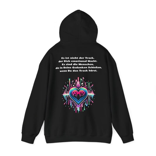 Techno Soundwaves Unisex Hoodie mit Herzdesign
