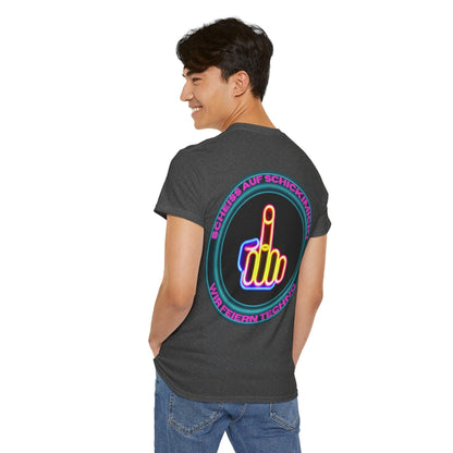 Techno Rave Neon Mittelfinger Unisex T-Shirt Rückseite