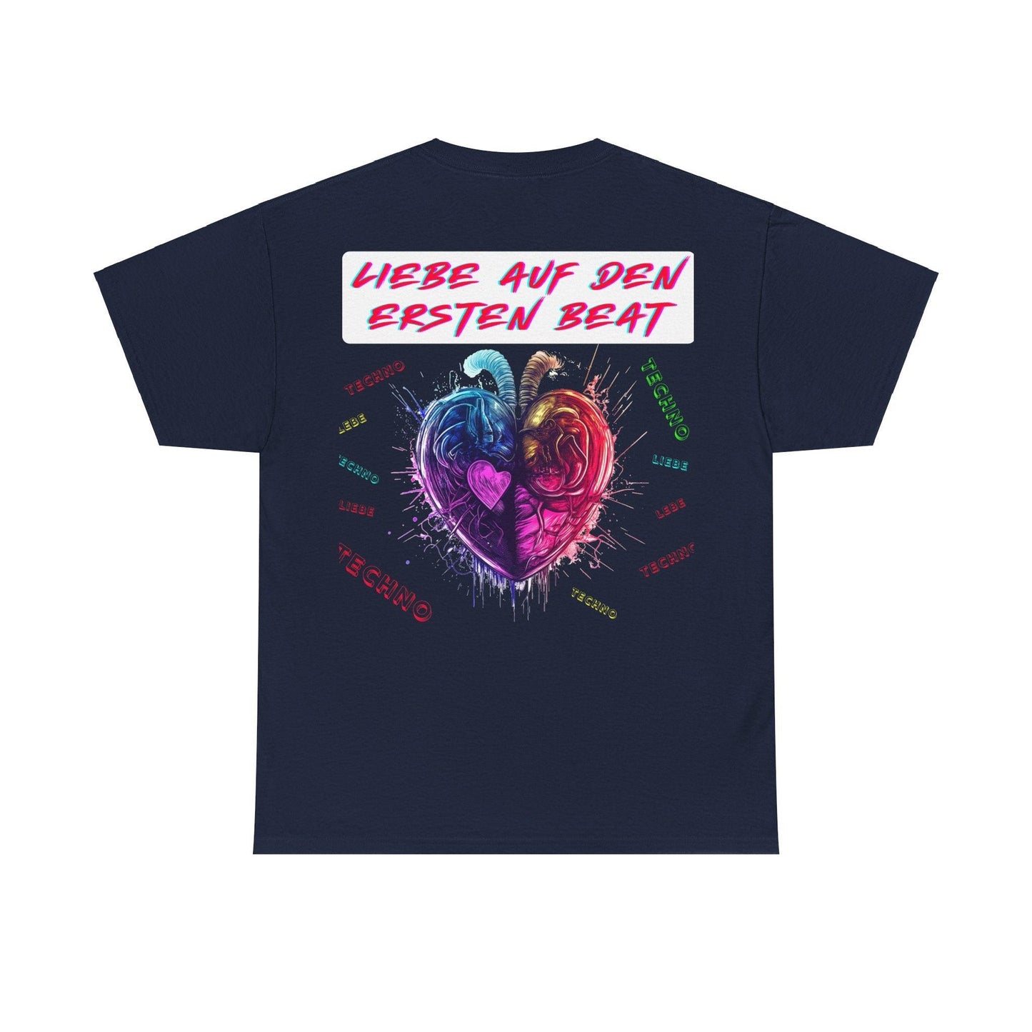 Techno Love Unisex T-Shirt Rückseite - Liebe auf ersten Beat