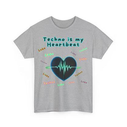 Techno Herzschlag Unisex T-Shirt - Neon Heart Design