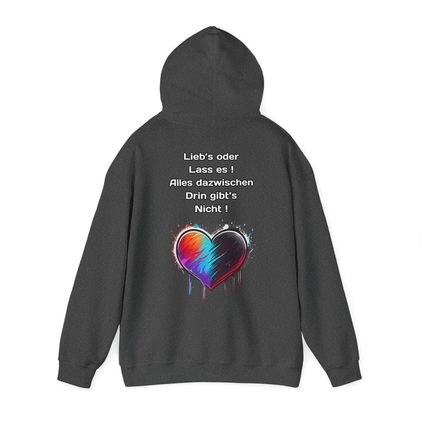Techno Split Heart Unisex Hoodie - Lieb's oder lass es