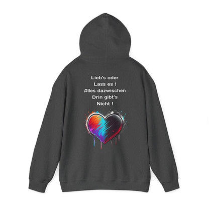 Techno Split Heart Unisex Hoodie - Lieb's oder lass es