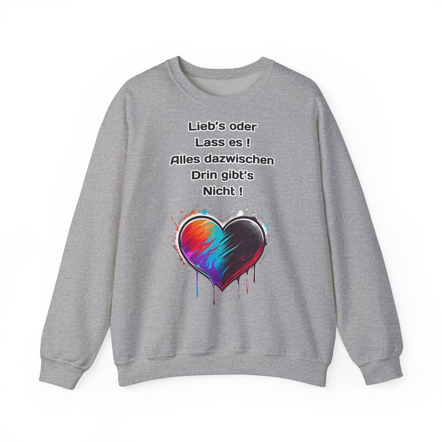 Techno Split Heart Unisex Sweatshirt - Lieb's oder lass es