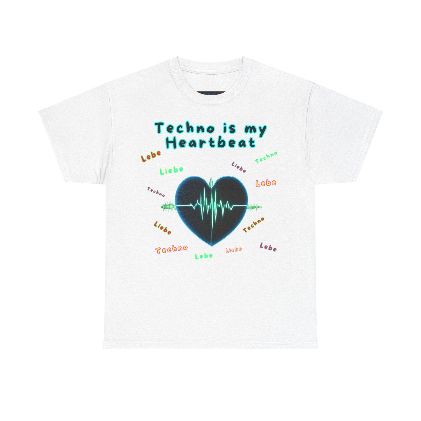 Techno Herzschlag Unisex T-Shirt - Neon Heart Design
