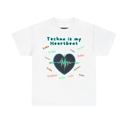 Techno Herzschlag Unisex T-Shirt - Neon Heart Design