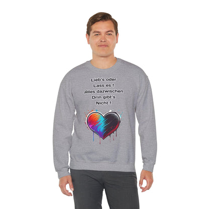 Techno Split Heart Unisex Sweatshirt - Lieb's oder lass es