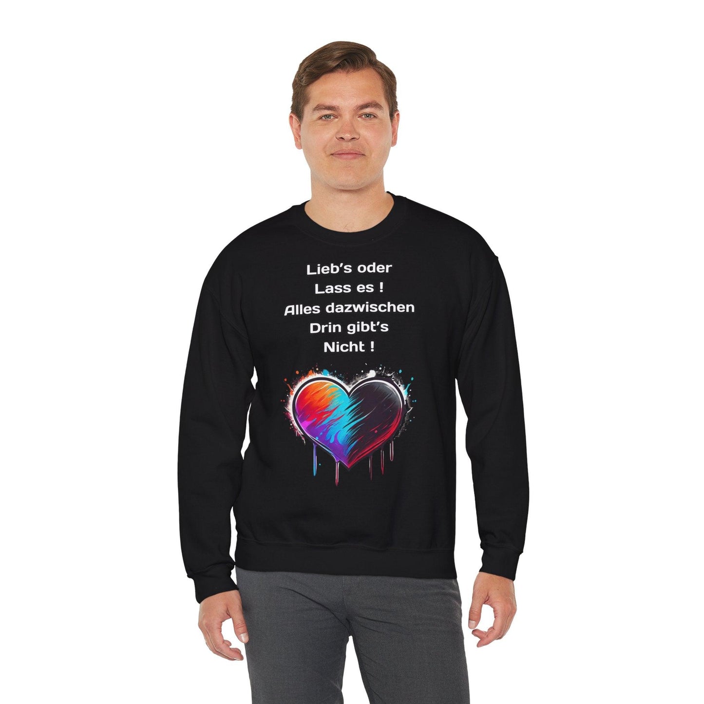 Techno Split Heart Unisex Sweatshirt - Lieb's oder lass es