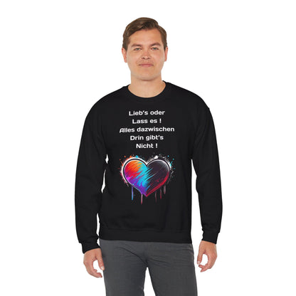 Techno Split Heart Unisex Sweatshirt - Lieb's oder lass es