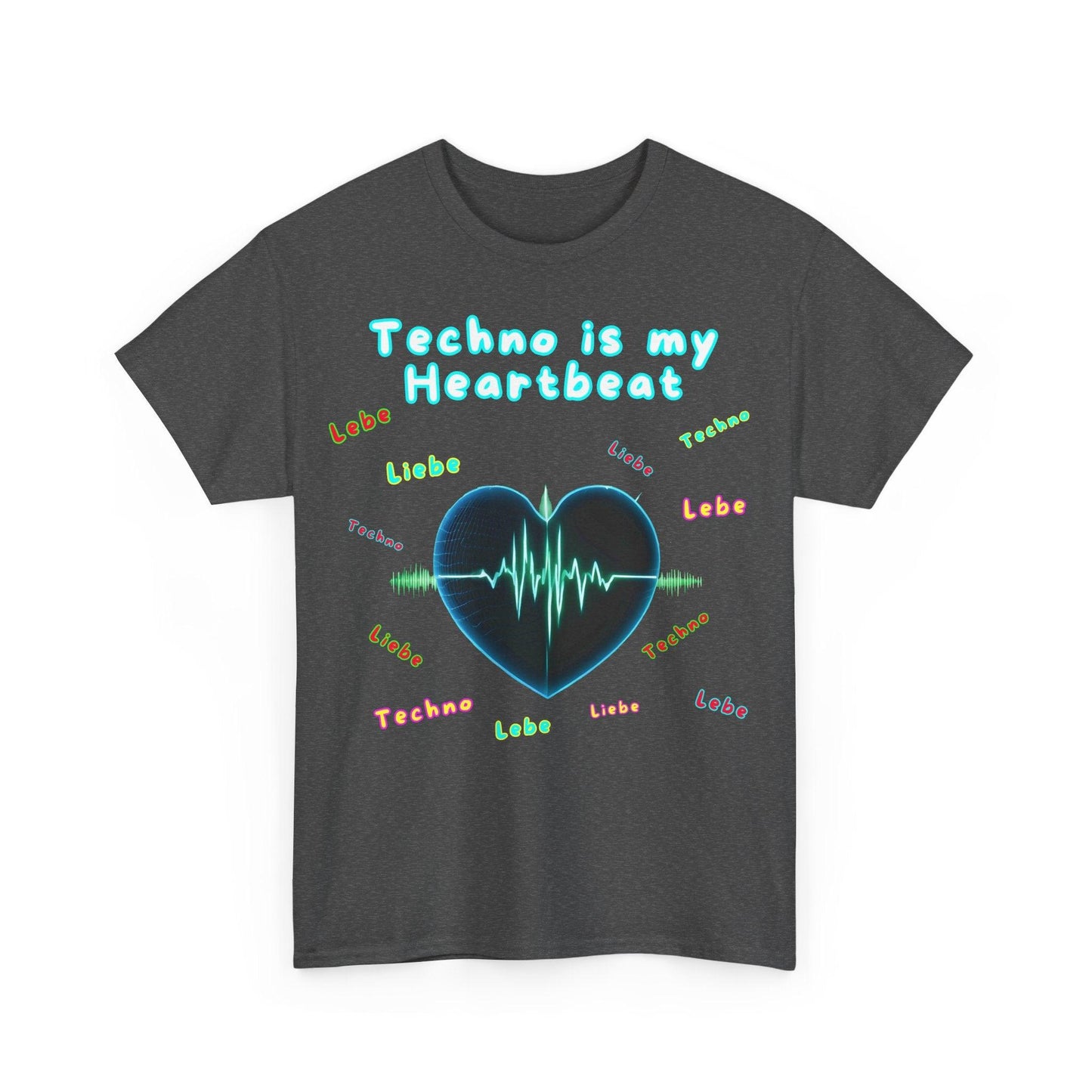 Techno Herzschlag Unisex T-Shirt - Neon Heart Design