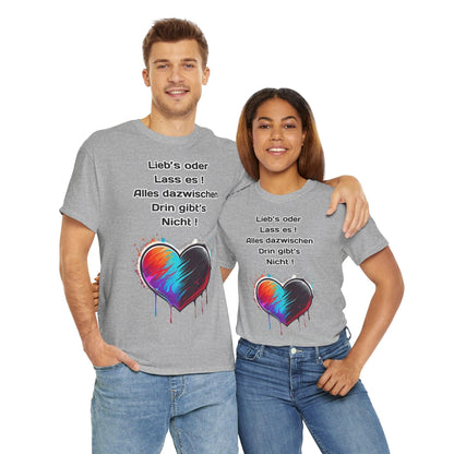 Techno Split Heart Unisex T-Shirt - Lieb's oder lass es