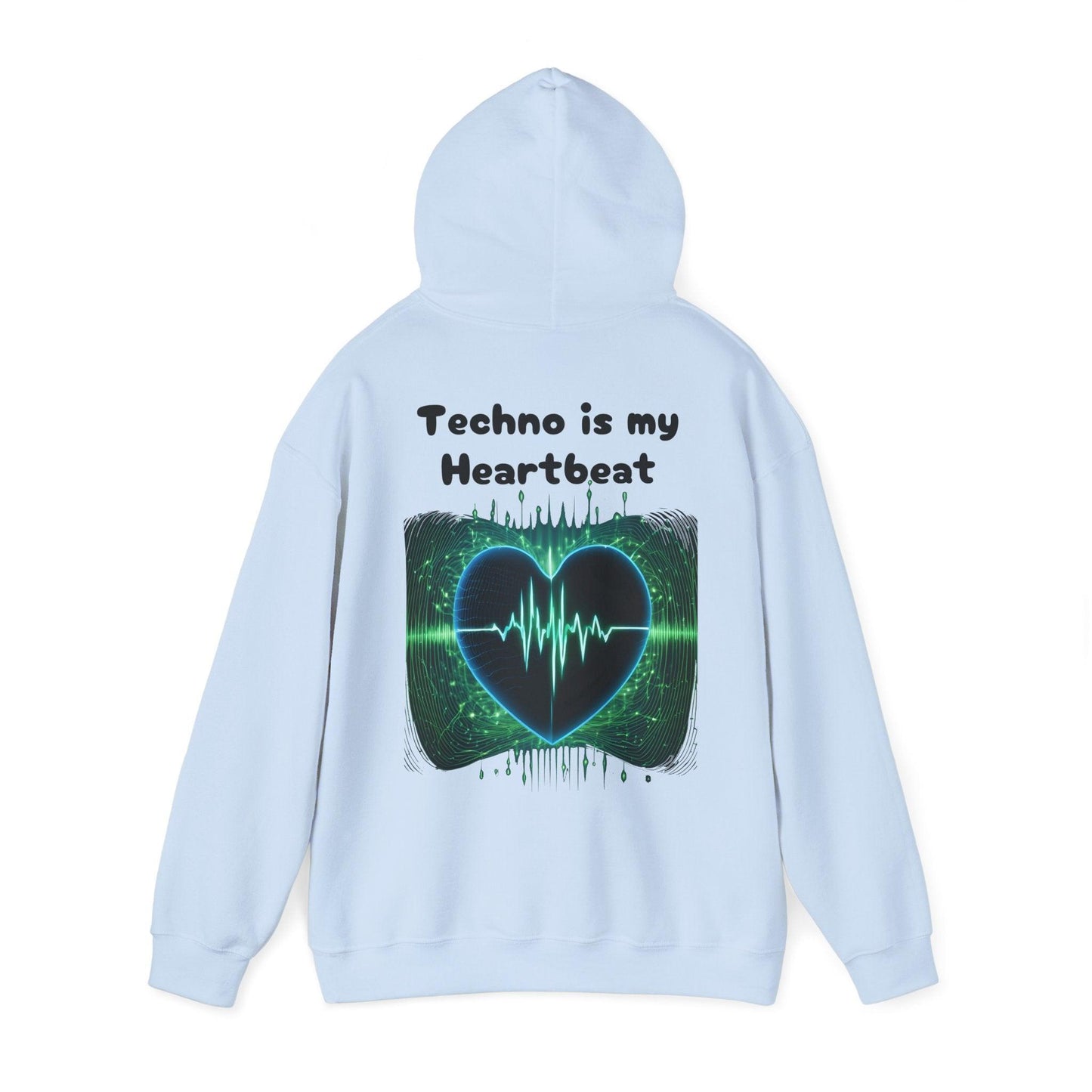Techno Herzschlag Unisex Hoodie - Neon Heart Design
