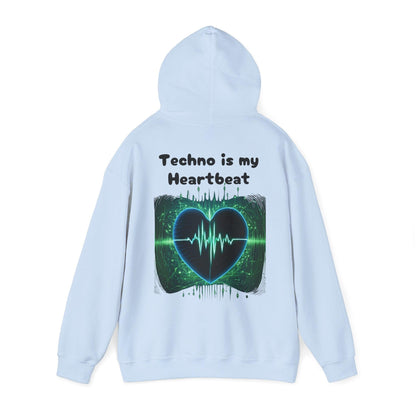 Techno Herzschlag Unisex Hoodie - Neon Heart Design