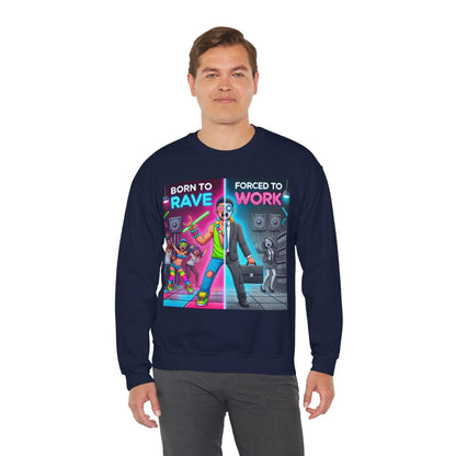Techno Grafik Unisex Sweatshirt - Rave vs Work Split