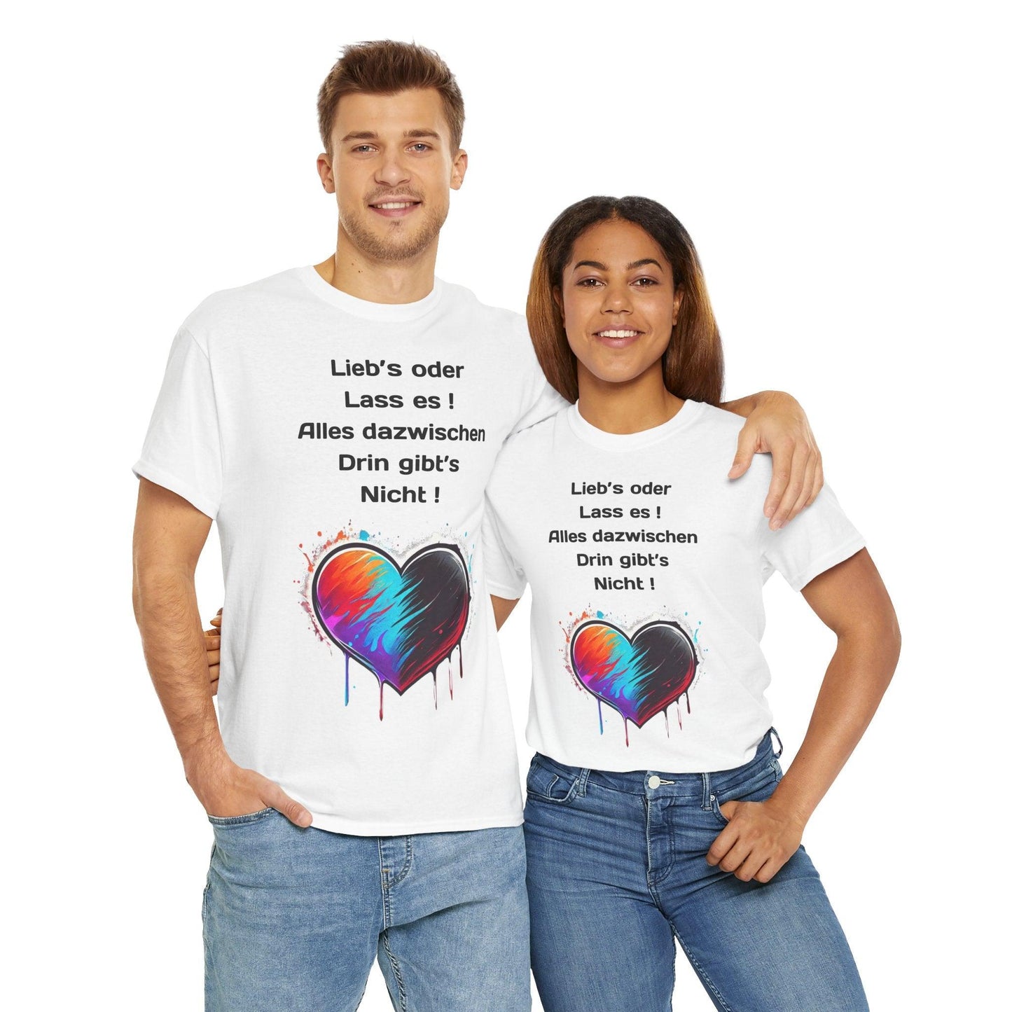 Techno Split Heart Unisex T-Shirt - Lieb's oder lass es
