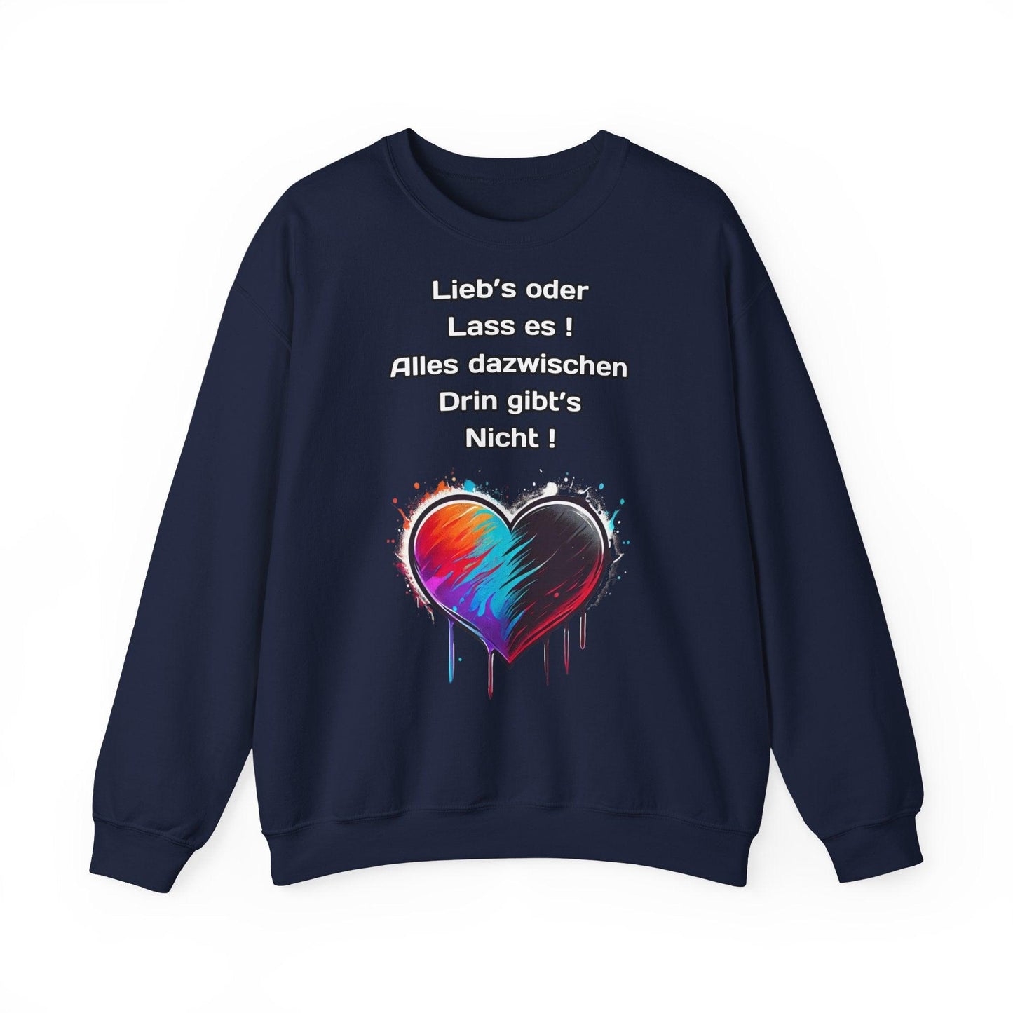 Techno Split Heart Unisex Sweatshirt - Lieb's oder lass es