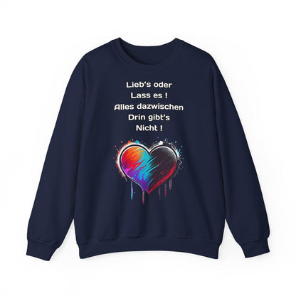 Techno Split Heart Unisex Sweatshirt - Lieb's oder lass es