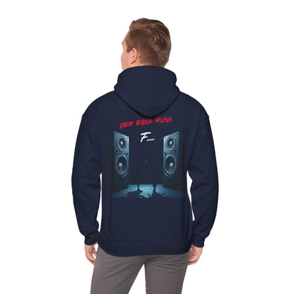 Techno Musik Liebhaber Hoodie - 'DER BASS MUSS F.....' Design