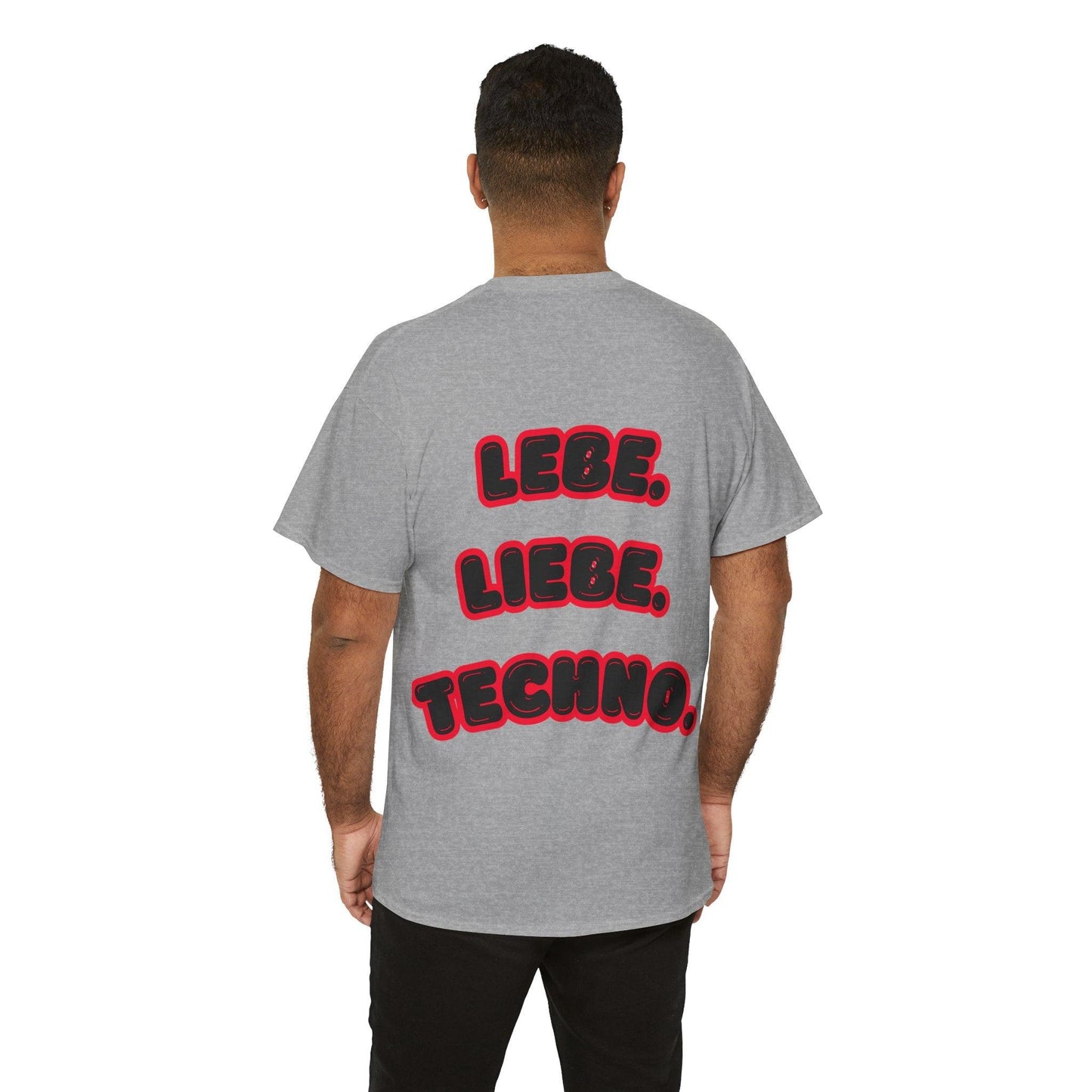 Techno Love Unisex Fan T-Shirt - Bassline Merch Slogan Rot Design