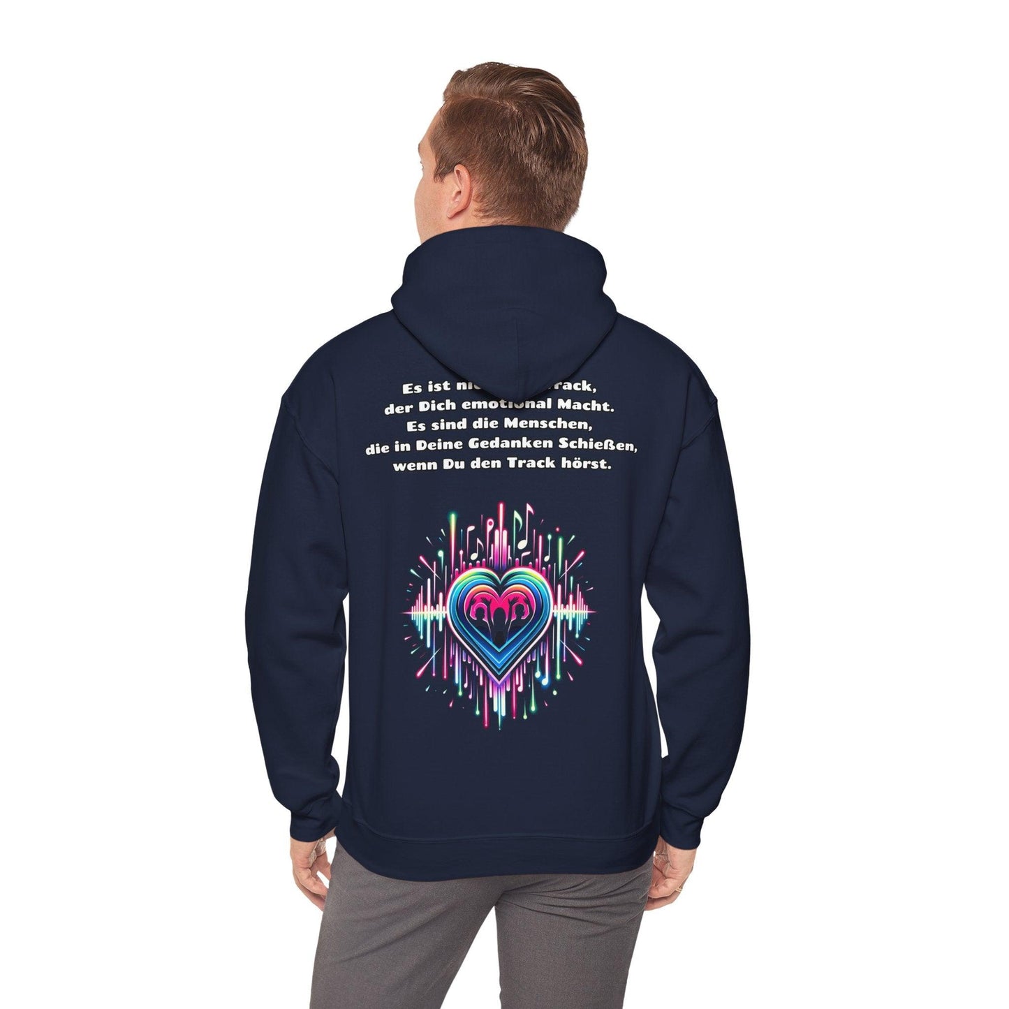 Techno Soundwaves Unisex Hoodie mit Herzdesign