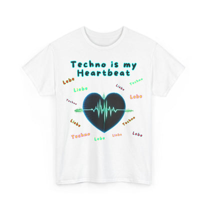 Techno Herzschlag Unisex T-Shirt - Neon Heart Design