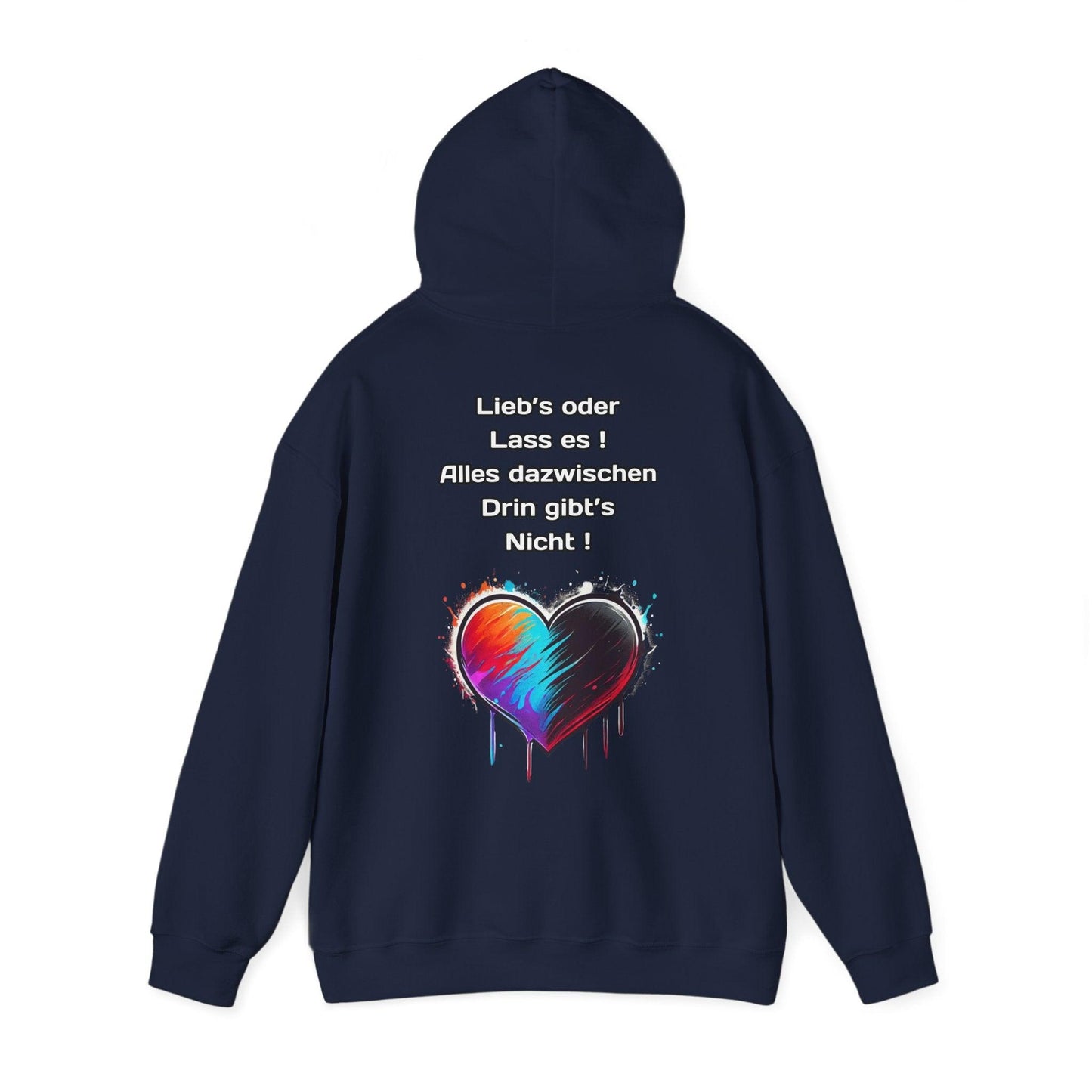 Techno Split Heart Unisex Hoodie - Lieb's oder lass es