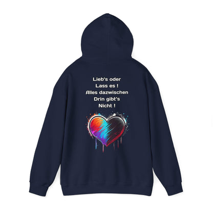 Techno Split Heart Unisex Hoodie - Lieb's oder lass es